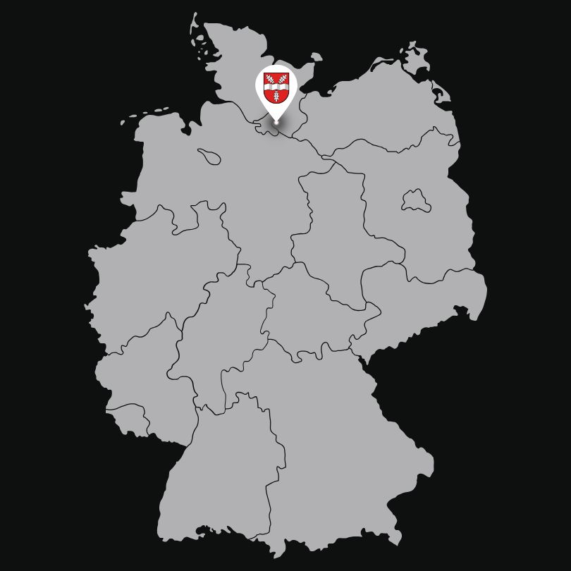 Deutschlandkarte mit Standort Hamburg